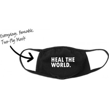 Heal the World - One Size (Volwassenen) Mondkapje met tekst - Wasbaar - Niet-medisch - Zeer Comfortabel
