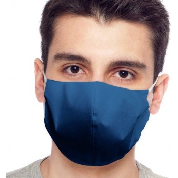 Stoffen mondkapje Donkerblauw - Medium | Wasbaar | Optimale bescherming