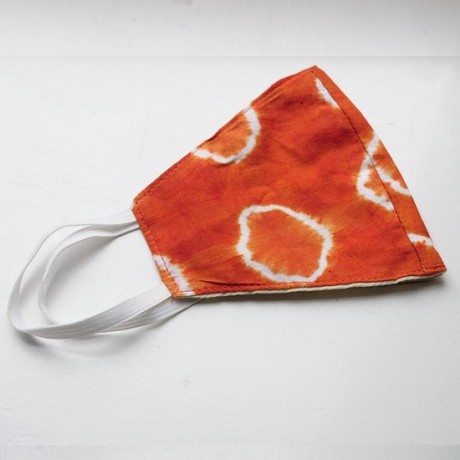 Charlie's Travels - herbruikbaar mondkapje – geschikt voor OV – gemengde kleuren - wit - oranje - vintage - designer mondkapje