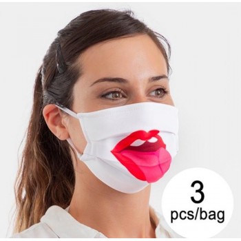 Hygiënisch en herbruikbaar gezichtsmasker gemaakt van stof Tongue Luanvi Maat M (Set van 3)