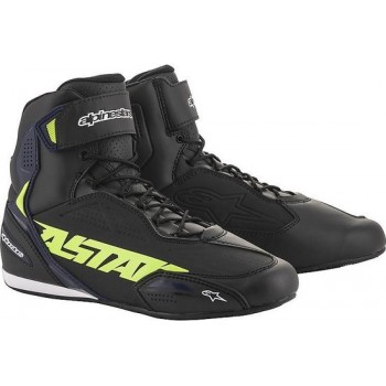 Alpinestars Faster-3 Black Yellow Fluo Blue Motorcycle Shoes 12