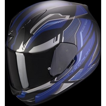 Scorpion EXO-390 Boost Matt Black Silver Blue Full Face Helmet 2XL