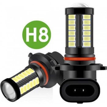 H8 Autolamp LED - SET van 2 Mistlampen - Super Helder WIT - LED CANBUS - Foutvrij - 12V - Mistlamp