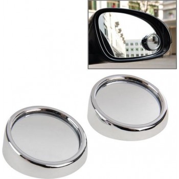 2 stuks 3R11 auto achteruitkijkspiegel groothoek spiegel zijspiegel, 360 graden rotatie verstelbaar (zilver)